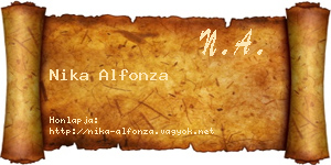 Nika Alfonza névjegykártya